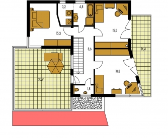 Plan de sol du premier étage - CUBER 14